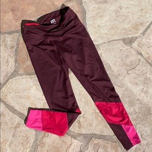 Purple/maroonish and pink run/yoga leggings-JoyLab